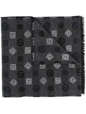 Jacquard kashmir ull skjerf Giorgio Armani grå