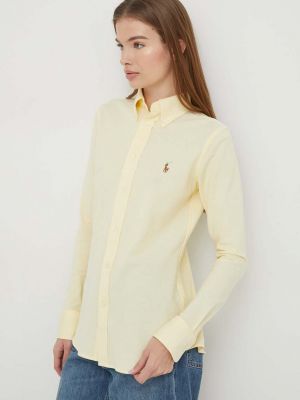 Хлопковая рубашка Polo Ralph Lauren Желтая