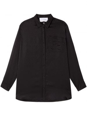 Žakardinė taškuota marškiniai Az Factory juoda