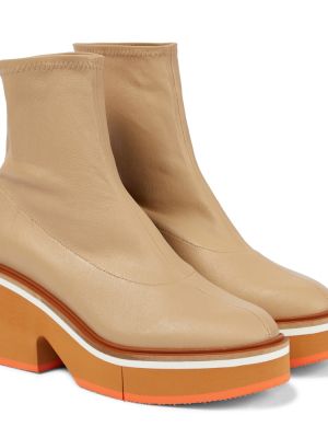 Ankle boots skórzane Clergerie beżowe