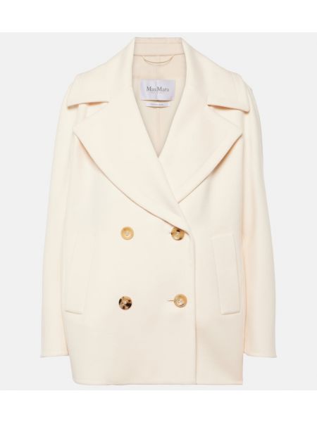 Кашемировый шерстяной пиджак Max Mara белый