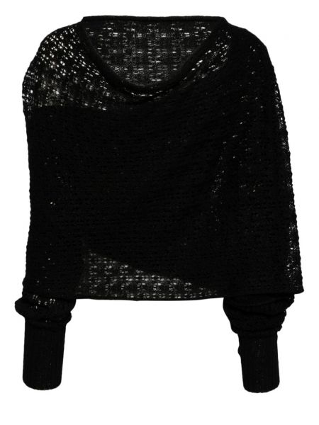 Drapovaný dlouhý svetr Yohji Yamamoto černý