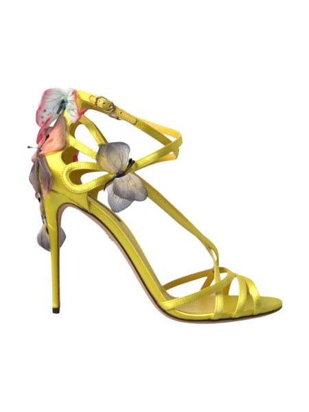 Sandały na obcasie na wysokim obcasie Dolce And Gabbana żółte