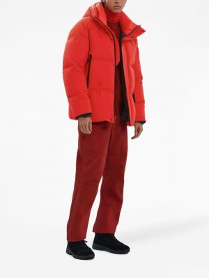 Péřová bunda s kapucí Zegna červená
