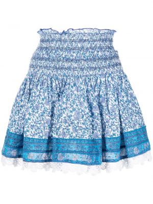 Květinové mini sukně Poupette St Barth - modrá
