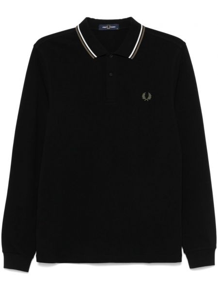 Poloshirt med broderier Fred Perry sort