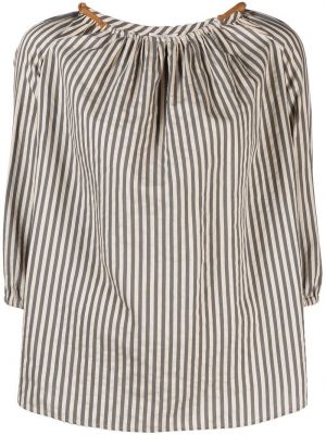 Блуза на райета с принт с кръгло деколте Alysi сиво