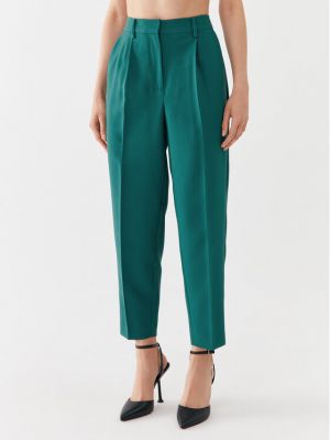 Voľné bavlnené priliehavé nohavice Bruuns Bazaar zelená