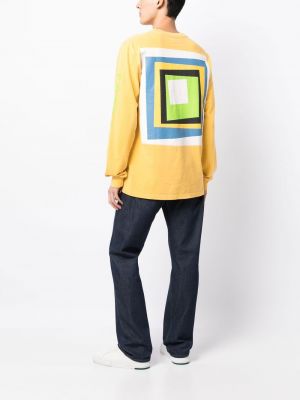 Koszulka bawełniana z nadrukiem w abstrakcyjne wzory Fred Segal żółta