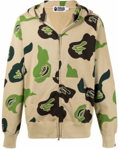 Trykt bomull hettegenser A Bathing Ape® brun