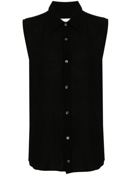 Αμάνικο πουκάμισο με διαφανεια Ami Paris μαύρο