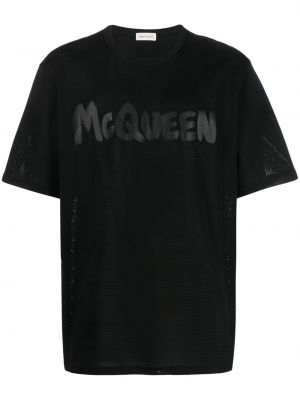 Raštuotas marškinėliai Alexander Mcqueen juoda