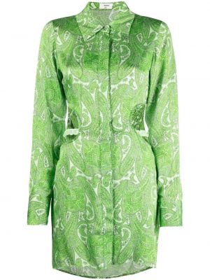 Sukienka długa z wiskozy klasyczne z nadrukiem Suboo - zielony