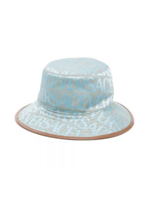 Niebieska czapka z nadrukiem Versace