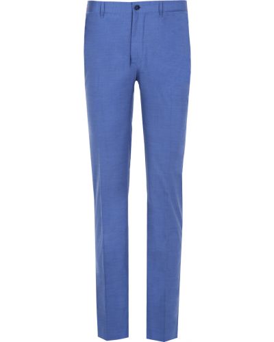 Шерстяные классические брюки Zilli голубые