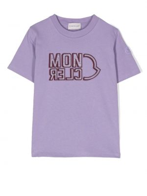 T-shirt med broderi för tjejer Moncler Enfant lila