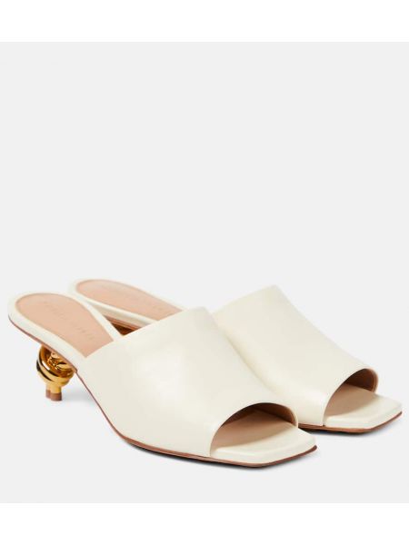 Mules de cuero Bottega Veneta blanco