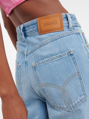 Voľné džínsy s vysokým pásom Versace modrá
