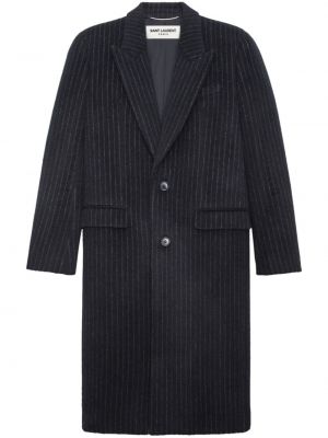 Dryžuotas vilnonis paltas Saint Laurent juoda