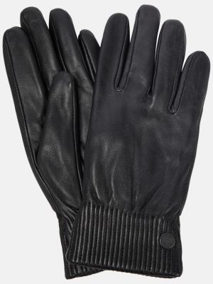 Черные кожаные перчатки Canada Goose