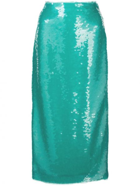 Карандаш юбка с пайетками Prabal Gurung, синяя