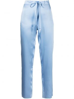 Hedvábné kalhoty s vysokým pasem Marques'almeida - modrá