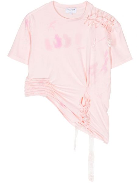 Ασύμμετρη μπλούζα Collina Strada ροζ