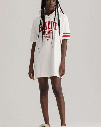 MELEGÍTŐ RUHA GANT COLLEGIATE HEART HOODIE DRESS fehér XS