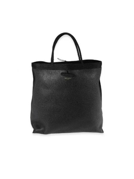 Duże torby skórzana retro Yves Saint Laurent Vintage czarna