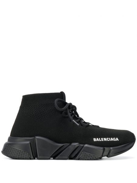Sneakersy sznurowane koronkowe Balenciaga Speed czarne