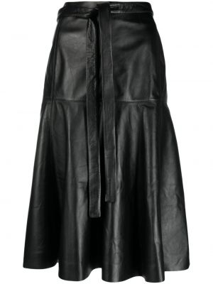 Kožená sukňa Calvin Klein čierna