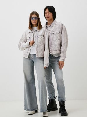 Джинсовая куртка Calvin Klein Jeans фиолетовая