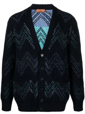 Cardigan en tricot à motif chevrons Missoni bleu