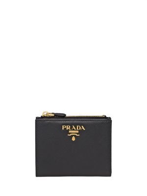 Кожаный маленький кошелек Prada черный