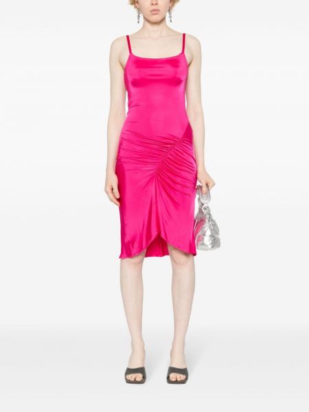 Midi kleita ar drapējumu Marine Serre rozā