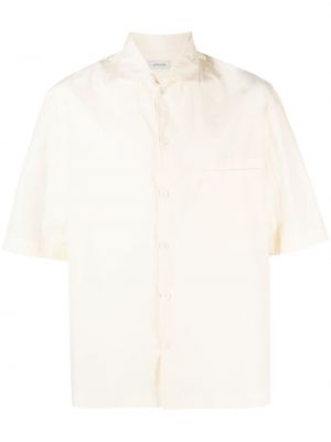 Chemise en coton avec manches courtes Lemaire blanc