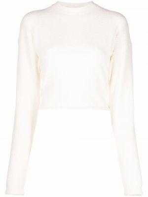 Плетен пуловер Nanushka бяло
