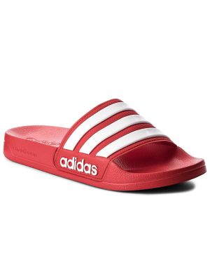 Klapki Adidas czerwone