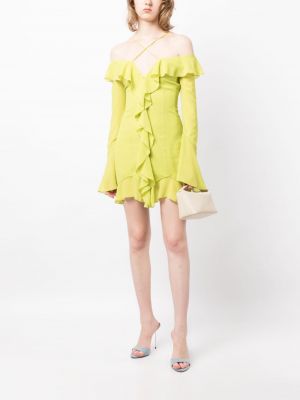 Šifonové mini šaty s volány De La Vali zelené