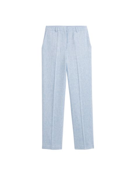 Pantalones de lino de algodón La Redoute Collections azul