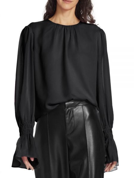 Шелковая блузка с гофрированными манжетами Frame, Color