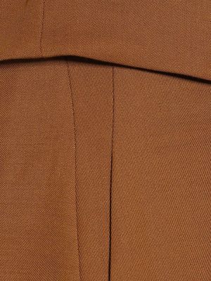 Vlnené nohavice s vysokým pásom Proenza Schouler hnedá