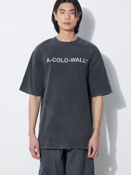 Koszulka bawełniana z nadrukiem A-cold-wall* czarna