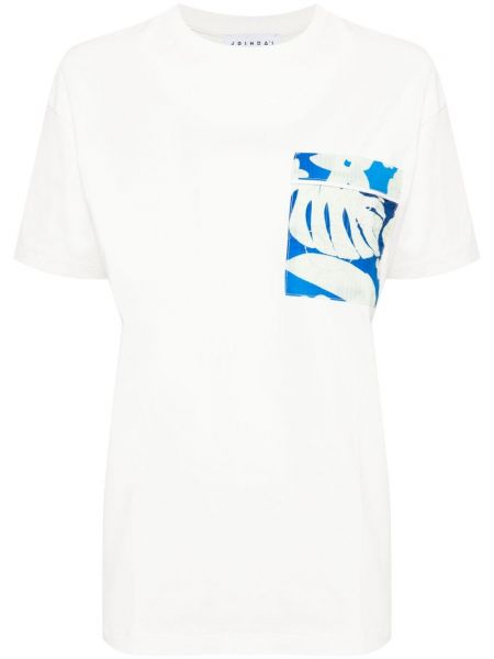 Bavlnené tričko s potlačou Joshua Sanders biela