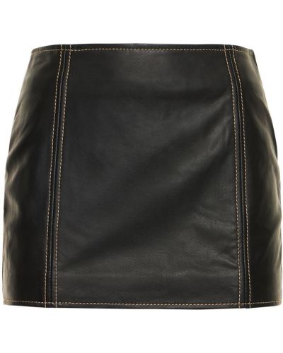 Kožená sukně na zip Musier Paris - černá