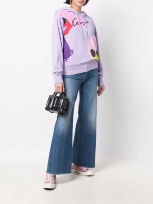 Raštuotas džemperis su gobtuvu Kenzo violetinė