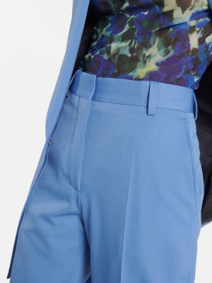 Vlnené rovné nohavice Dries Van Noten modrá
