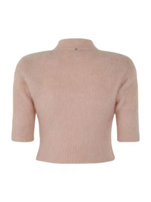 Jersey cuello alto de lana de tela jersey Sportmax rosa