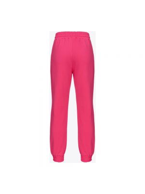 Spodnie sportowe bawełniane Pinko różowe