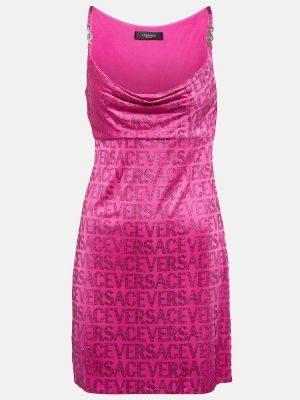 Σατέν φόρεμα Versace ροζ